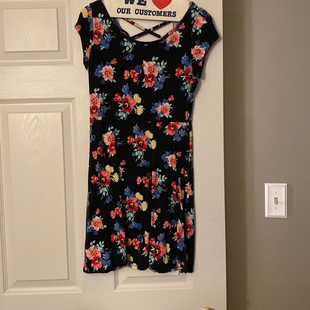 Short Sleeve Flower Dress